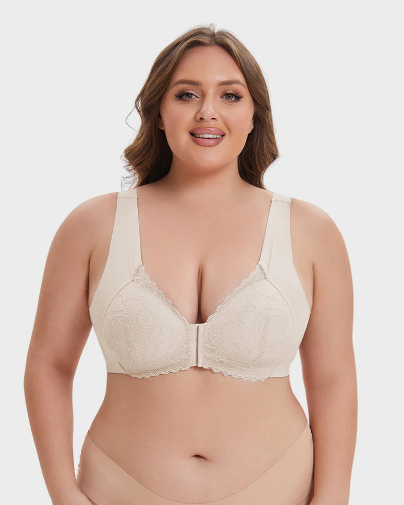 Front Closure Lace Push Up Bra